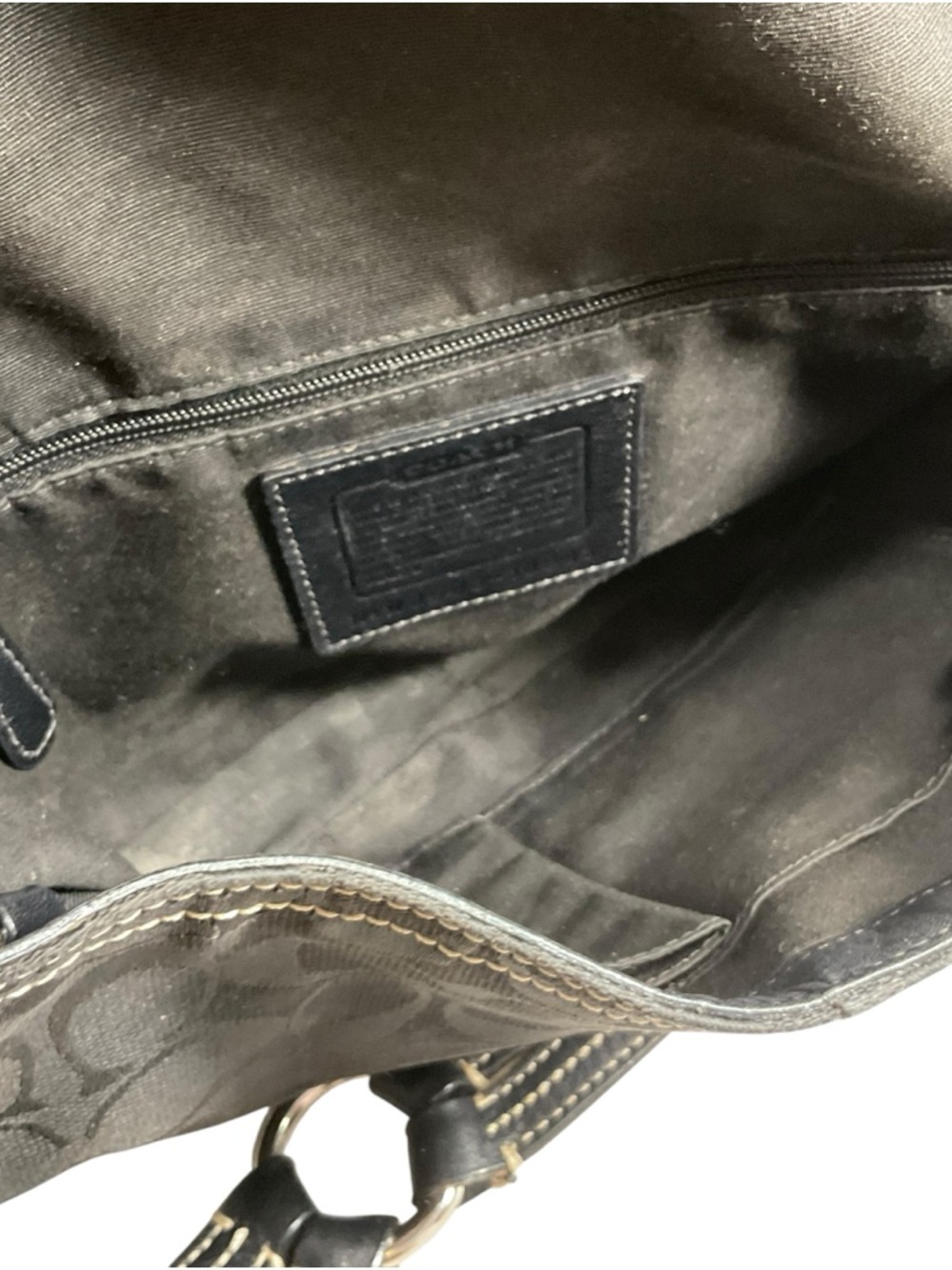 Coach Black Signature Canvas Buckle Hobo Shoulder Bag - Picture 13 of 16